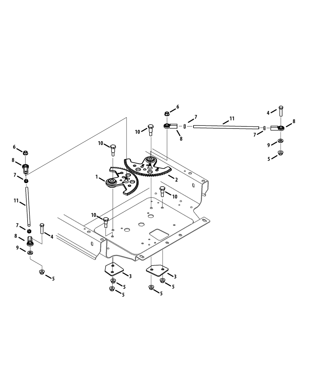 Steering Linkage Diagram and Parts List for RZT-S42ZERO (17AVCEDS710)(2015) Cub Cadet Lawn Tractor